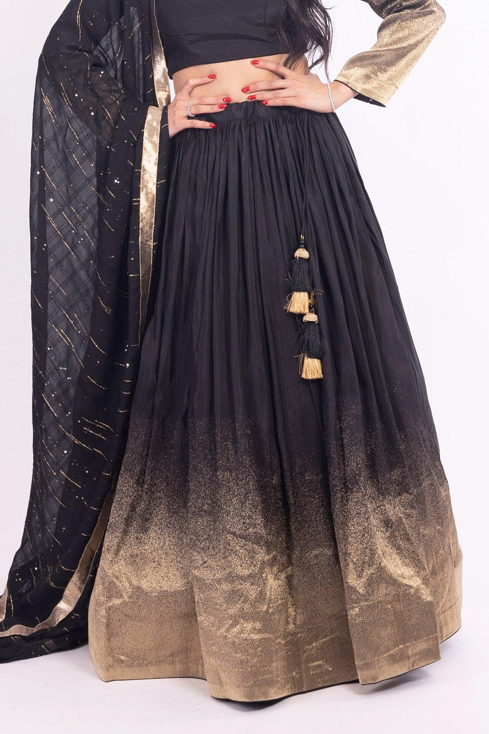 Black Lehenga Choli Set Chaniya choli RAAS