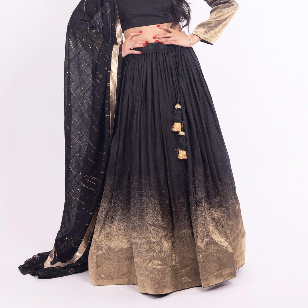 Black Lehenga Choli Set Chaniya choli RAAS