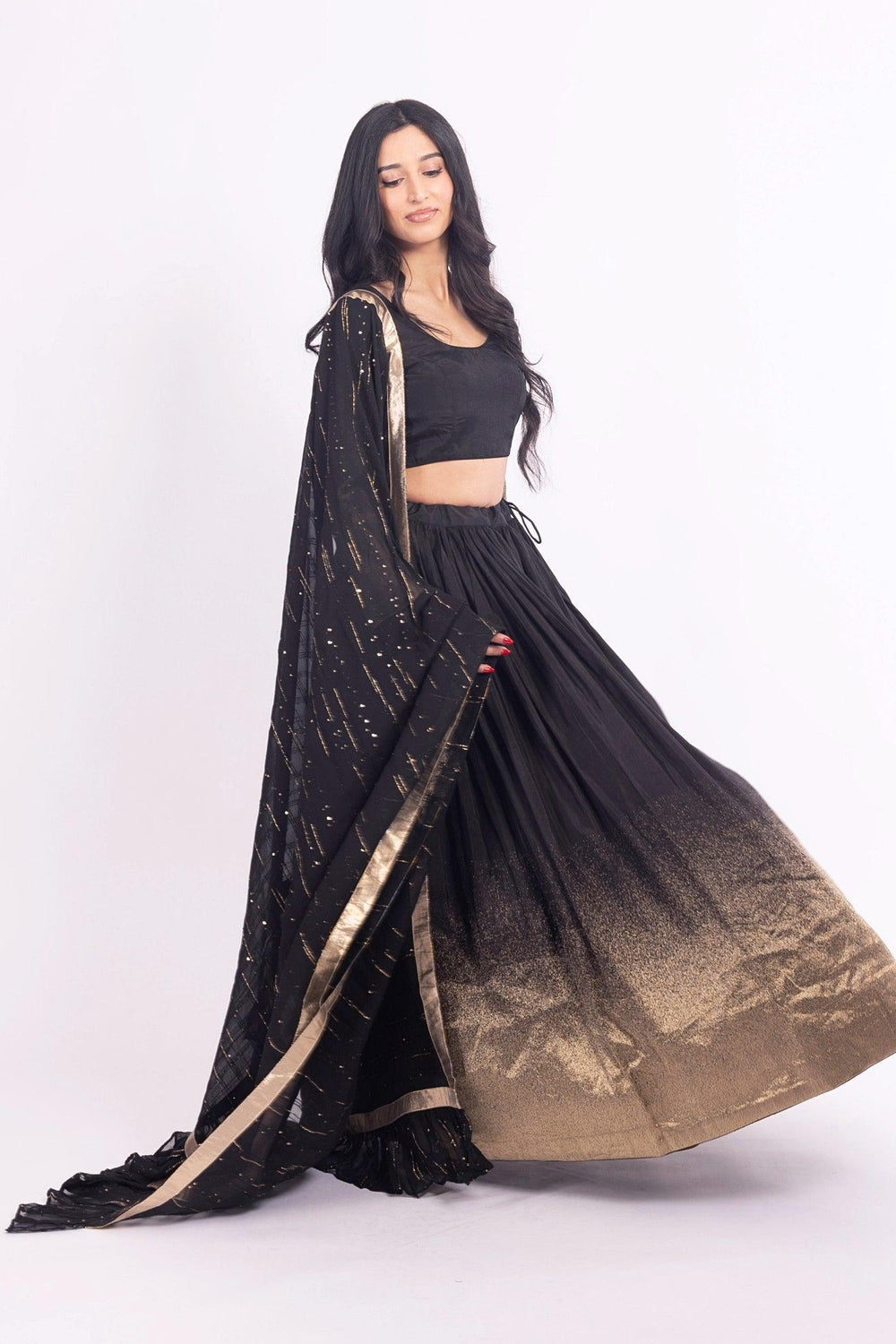 Black Lehenga Choli Set Chaniya choli RAAS