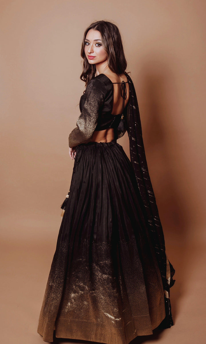 Black Lehenga Choli Set-Raas USA
