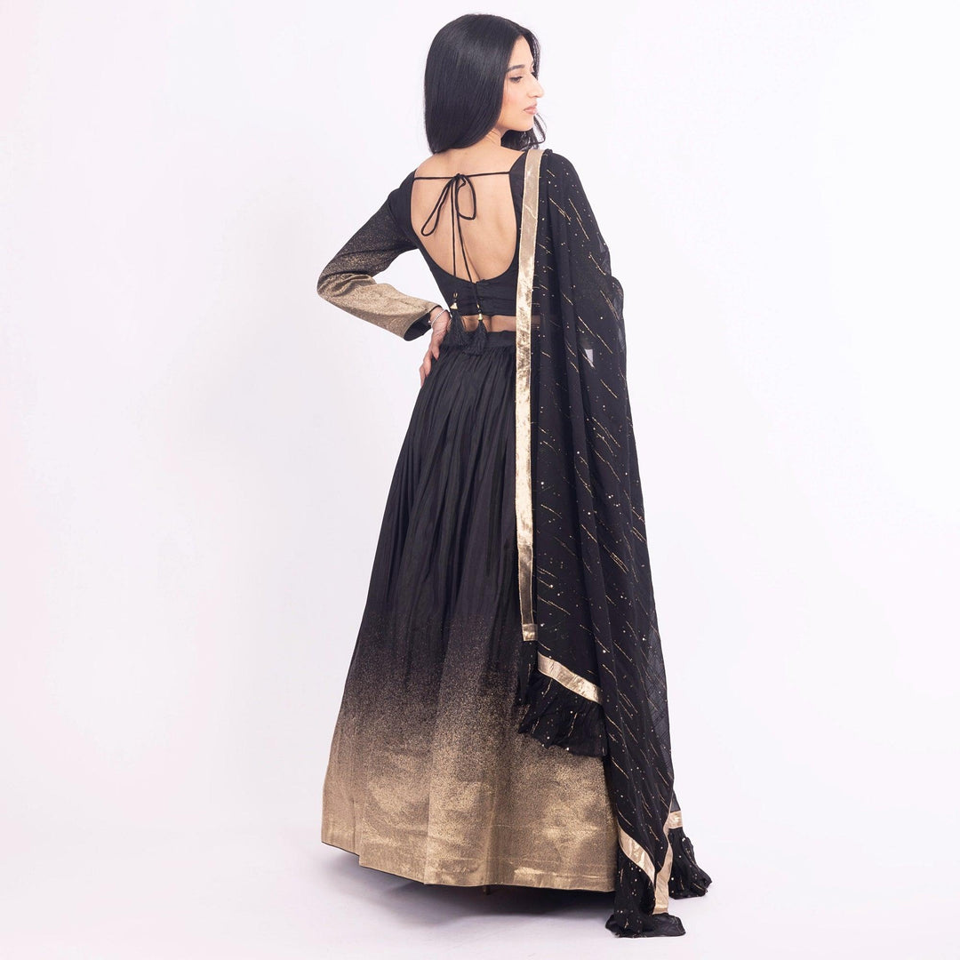 Black Lehenga Choli Set-Raas USA