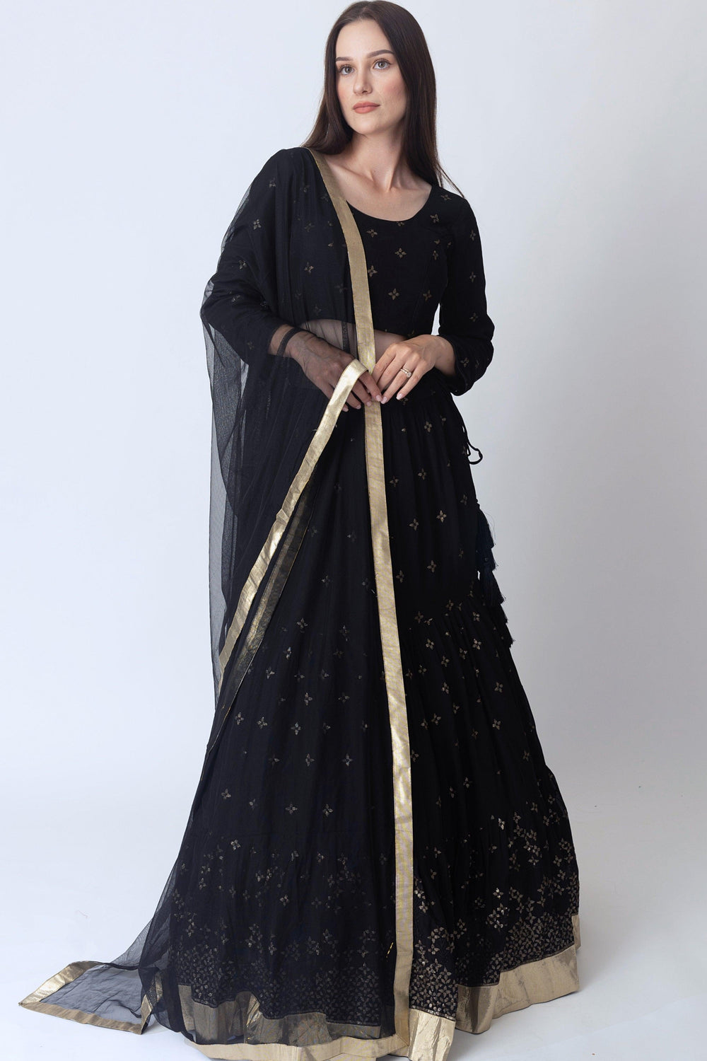 Black Lehenga Choli Set-[comfort-first-design]-[lightweight]-Raas