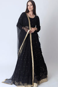 Black Lehenga Choli Set-[comfort-first-design]-[lightweight]-Raas
