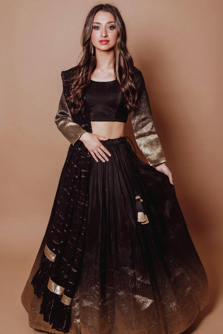 Black Lehenga Choli Set Chaniya choli RAAS