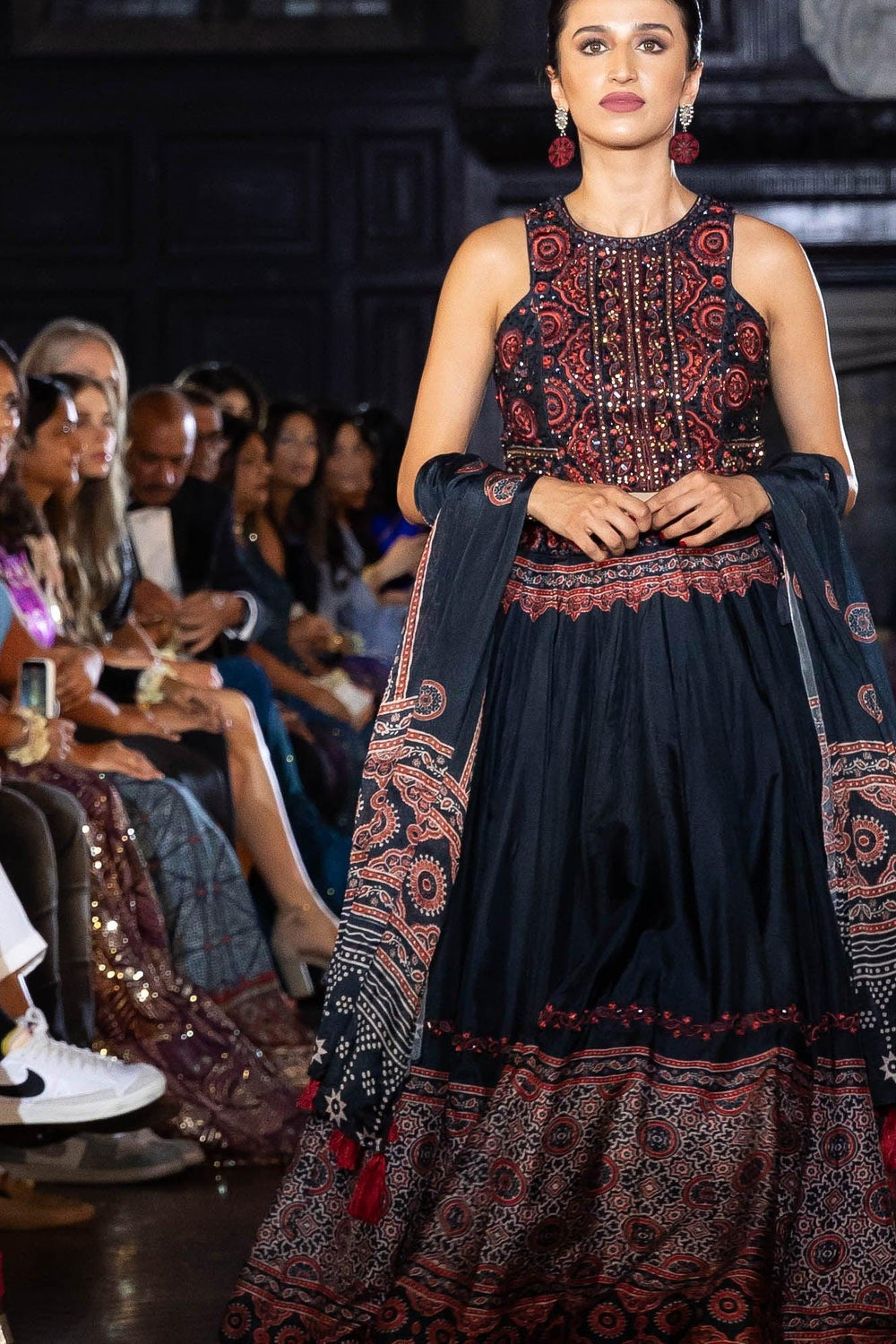 Black Lehenga with Hand Embroidered Blouse Chaniya choli RAAS