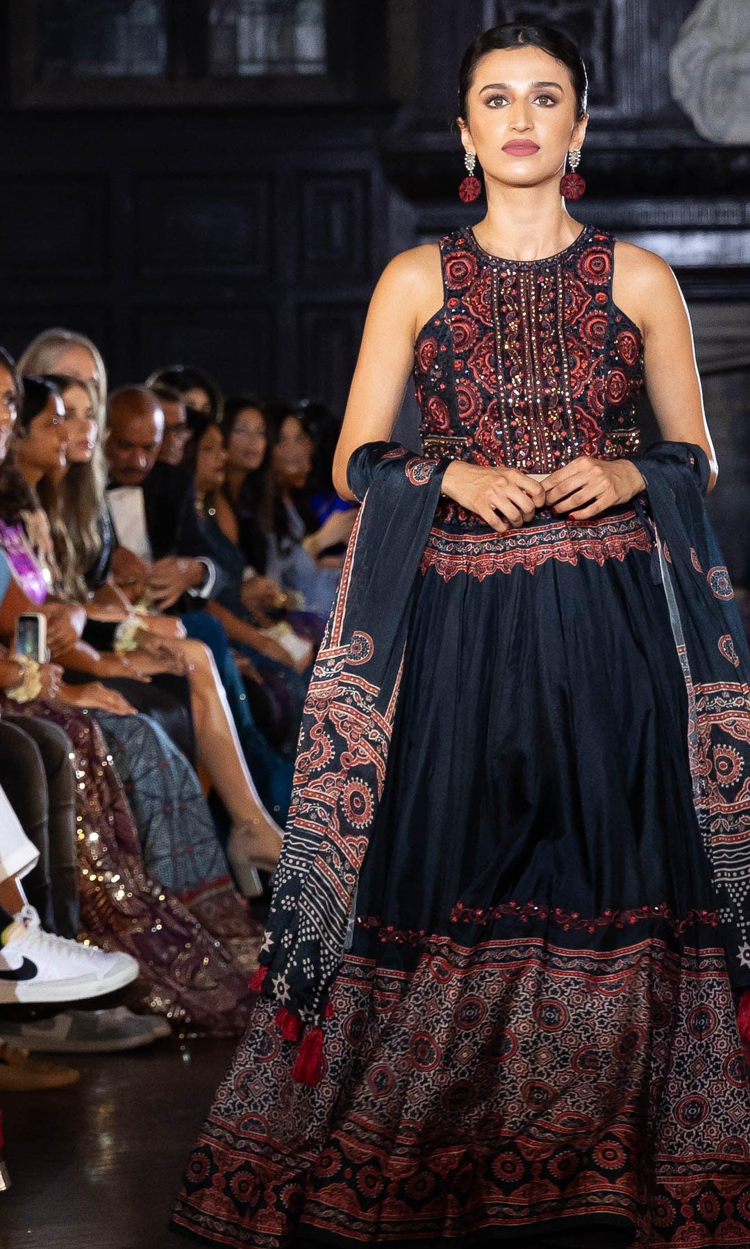 Black Lehenga with Hand Embroidered Blouse-Raas USA