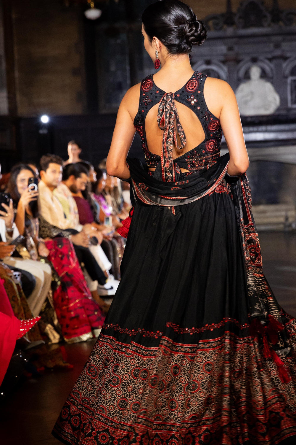 Black Lehenga with Hand Embroidered Blouse Chaniya choli RAAS