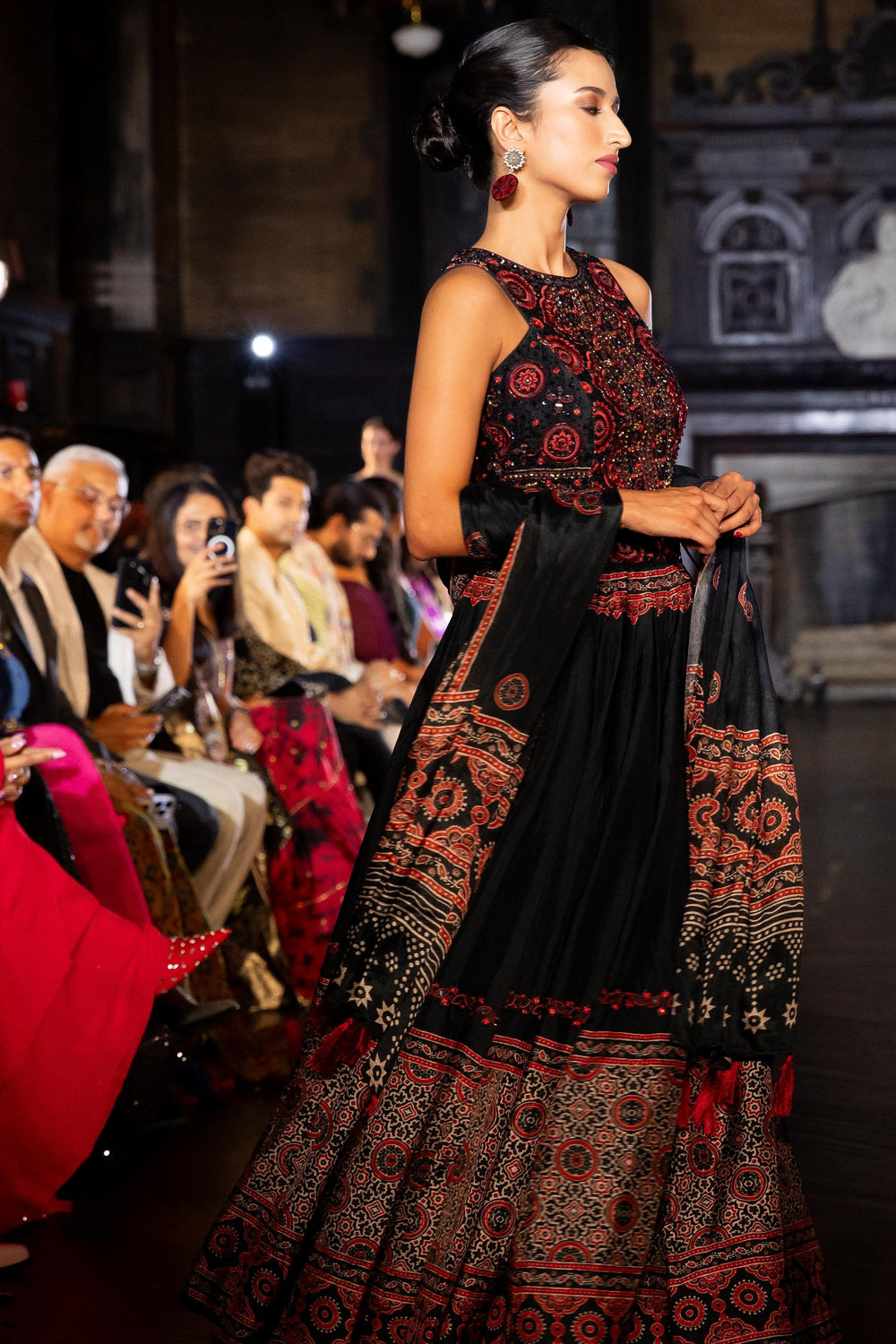 Black Lehenga with Hand Embroidered Blouse Chaniya choli RAAS