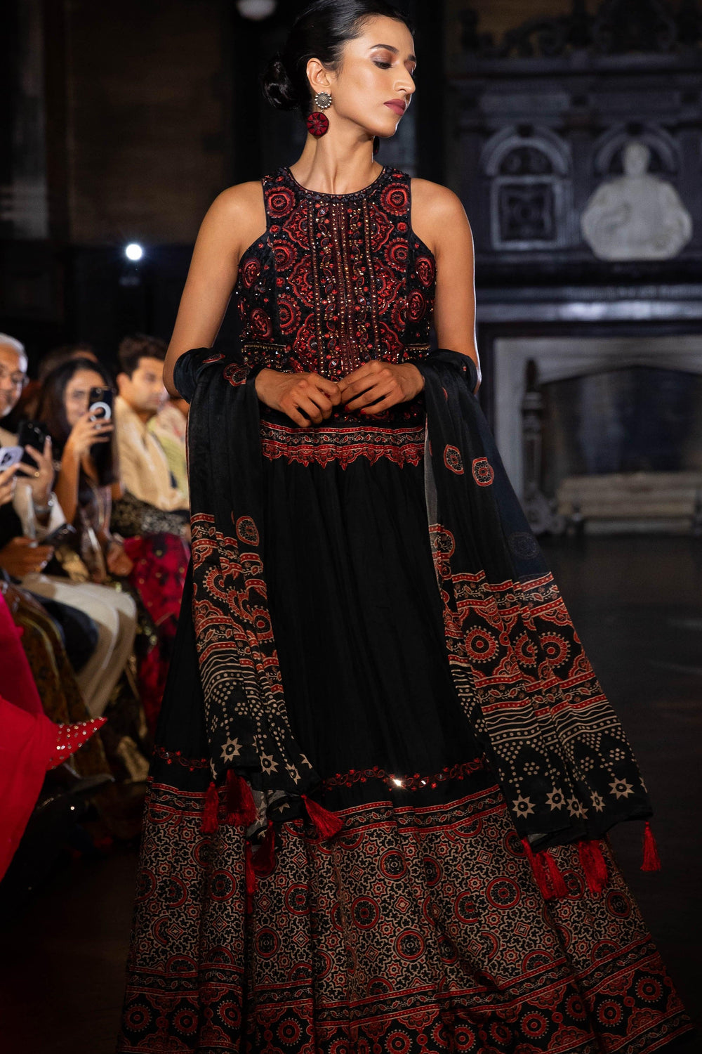 Black Lehenga with Hand Embroidered Blouse Chaniya choli RAAS