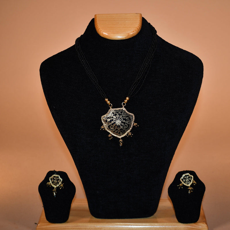 Black Multi Beaded Necklace Set FASHION JEWELRY RAAS
