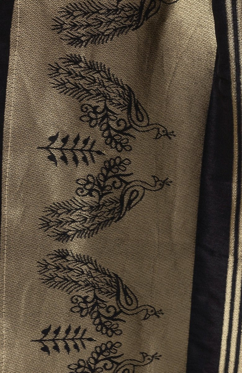 Black Pre Stitched Saree with Hand Embroidered Blouse-[pre_stitched_saree]-Raas