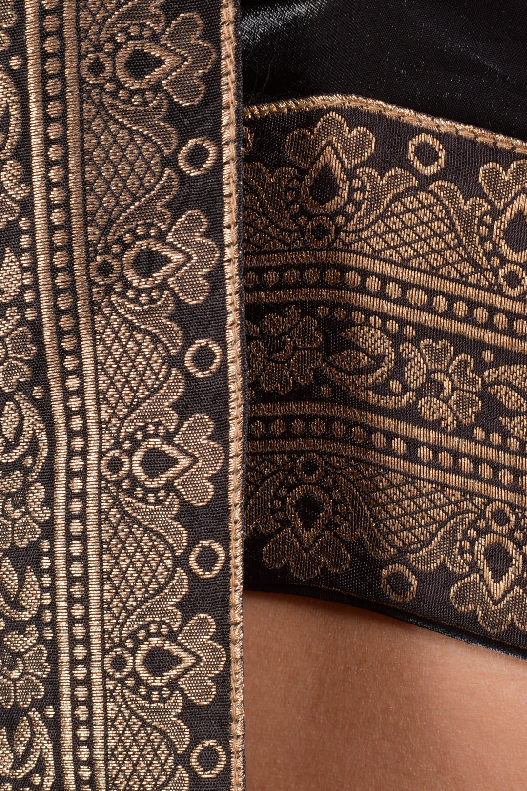 Black V-Neck Tiered Lehenga Choli Set-[comfort-first-design]-[lightweight]-Raas