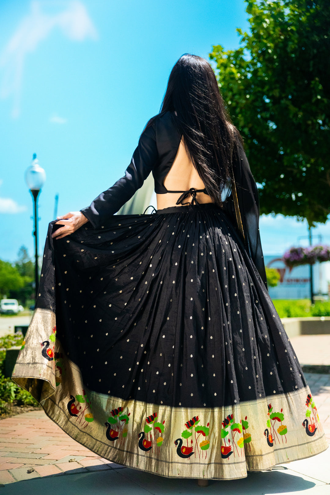 Azazi Jacquard Black Chaniya Choli
