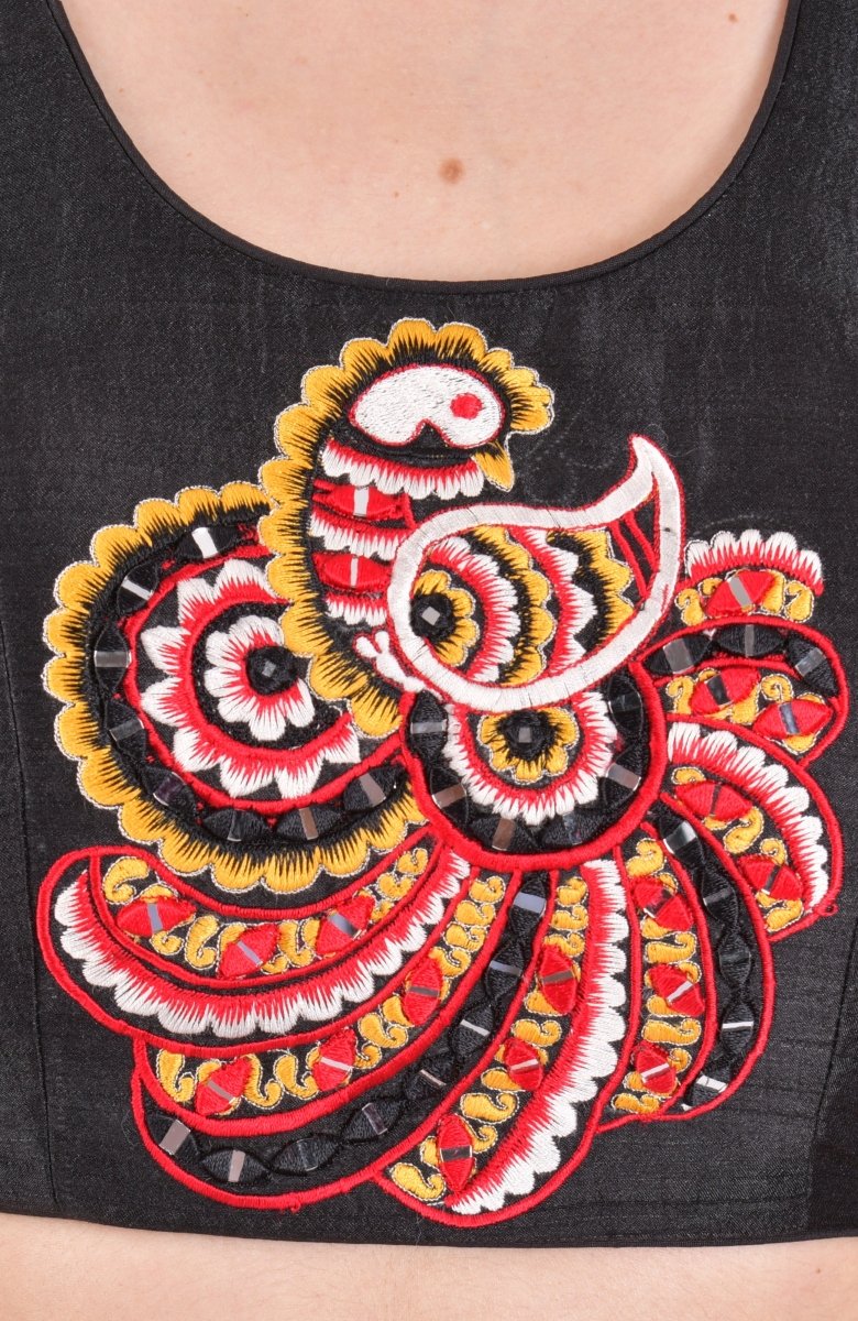 Black Kalamkari Print Chaniya Choli With Dupatta