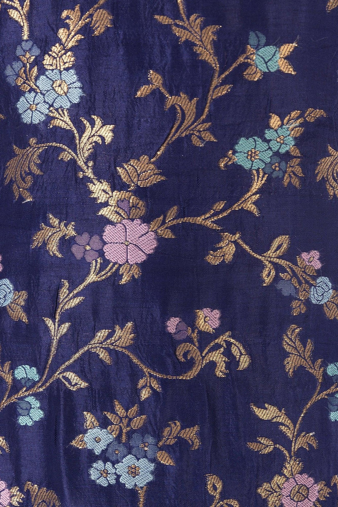 Blue Banarasi Silk Salwar Kameez Set with Halter Neck-Raas