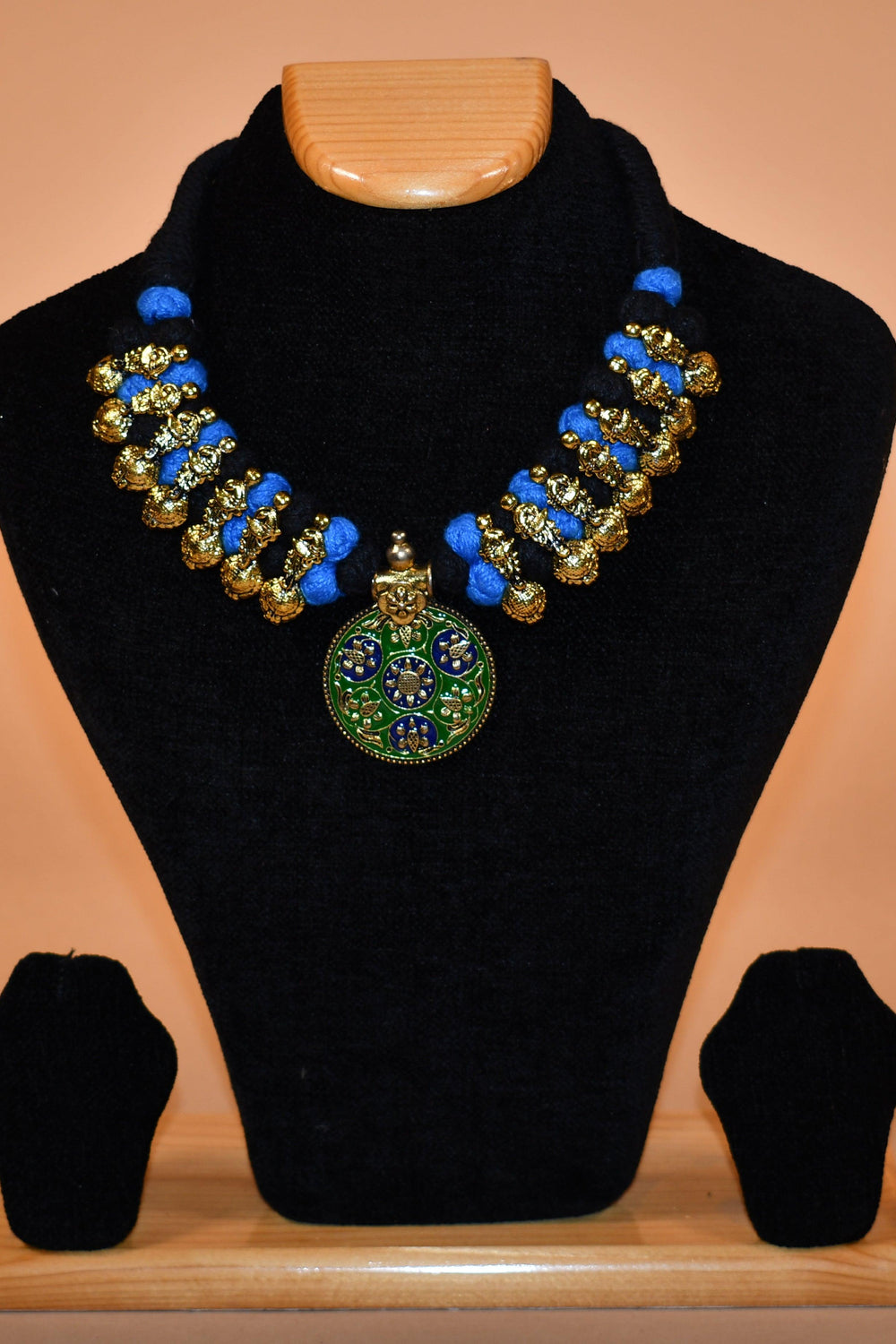 Blue & Gold Beaded Necklace Set FASHION JEWELRY RAAS