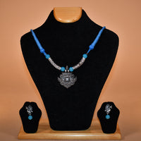 Blue Necklace with Peacock Earrings FASHION JEWELRY RAAS