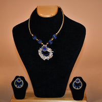 Blue Resham Thread Necklace Set FASHION JEWELRY RAAS