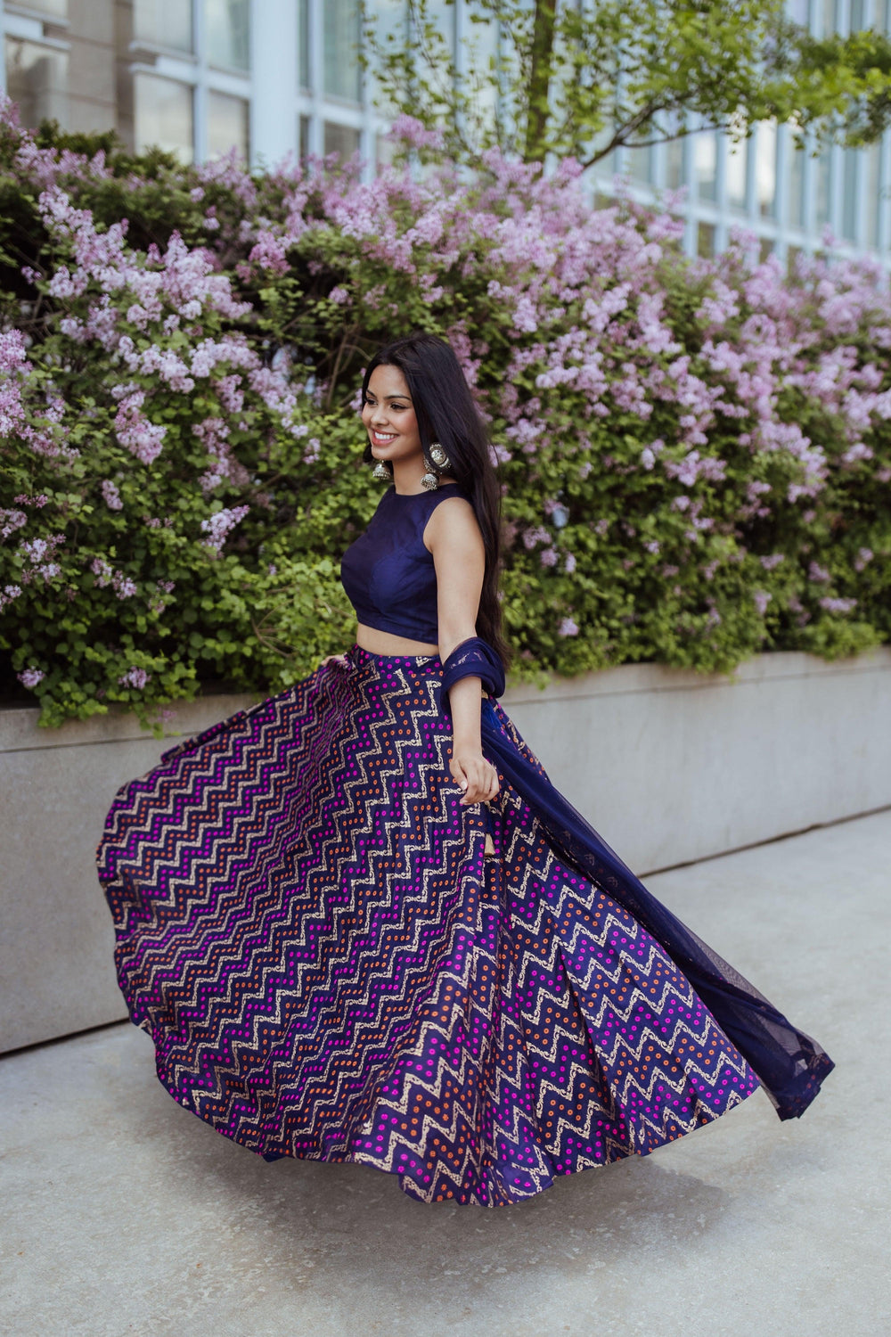 Blue Silk Jacquard Lehenga Choli Set-[mehendi outfit]-Raas
