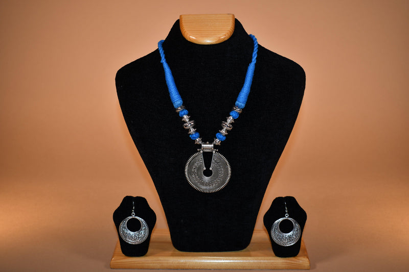 Blue String Necklace Set FASHION JEWELRY RAAS