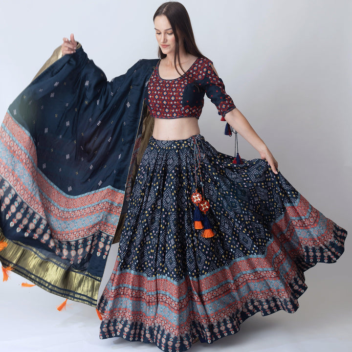 Blue Lehenga choli Full flare