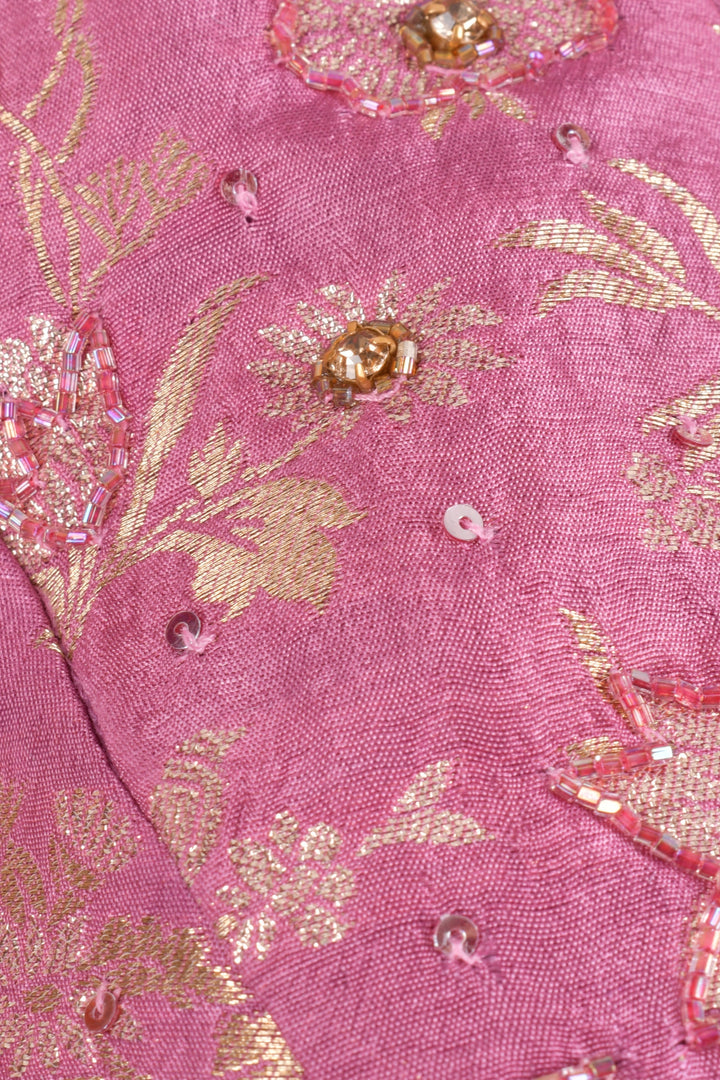 Blush Pink Pre-Draped Saree - Ready to Wear Saree-[pre_stitched_saree]-Raas