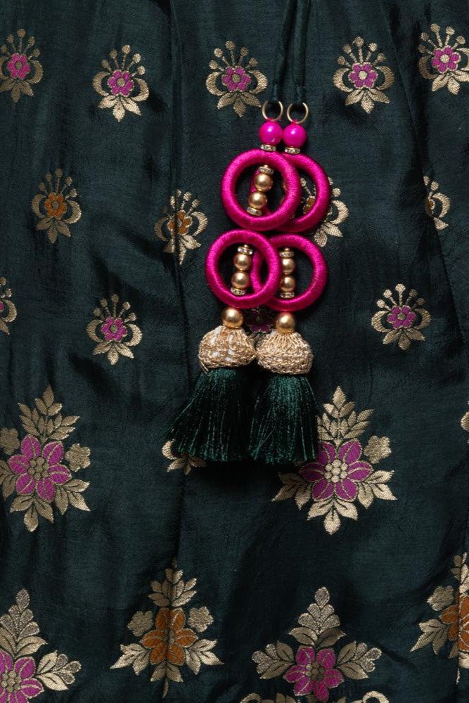 Brenna Green Banarasi Lehenga Choli Set-Raas USA