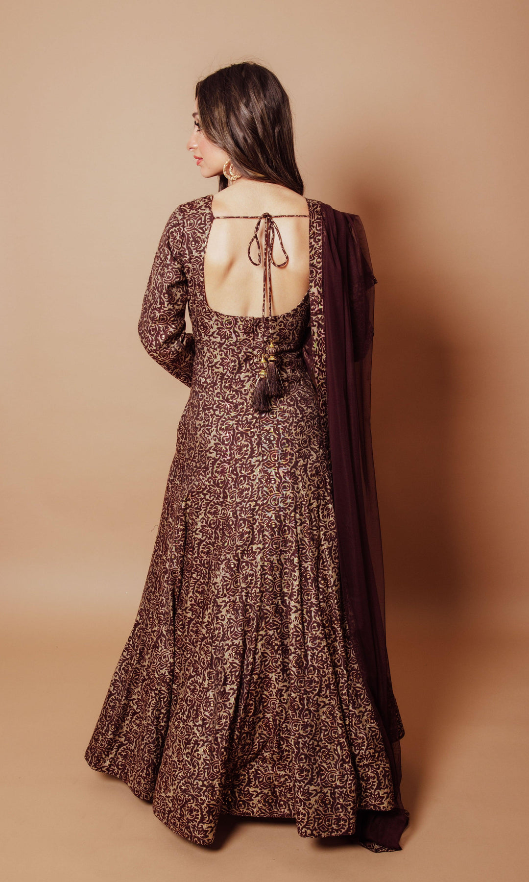 Brown A-Line Gown-Raas USA