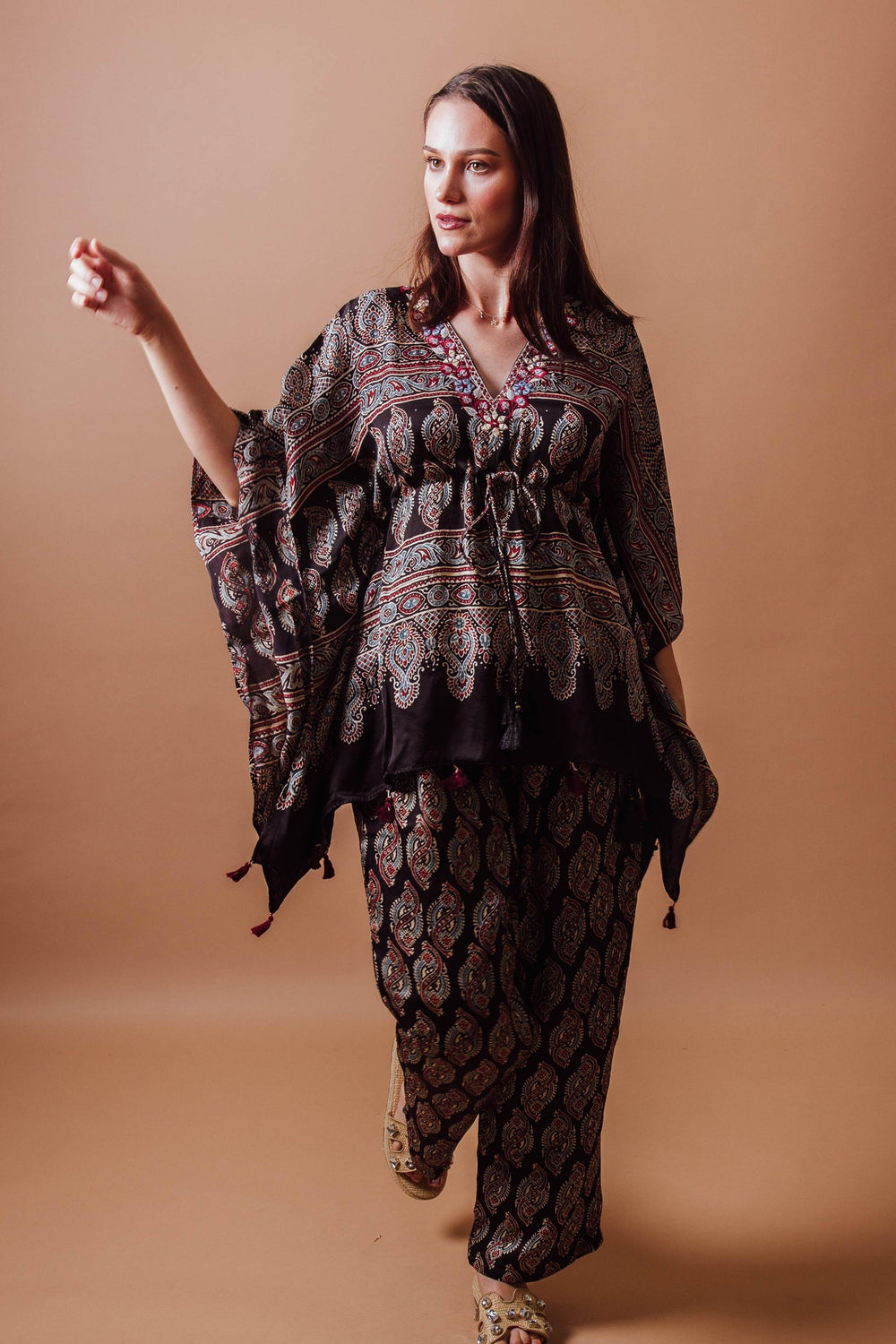 Brown Co - Ord Set with Ajrakh Print Coordinate set RAAS