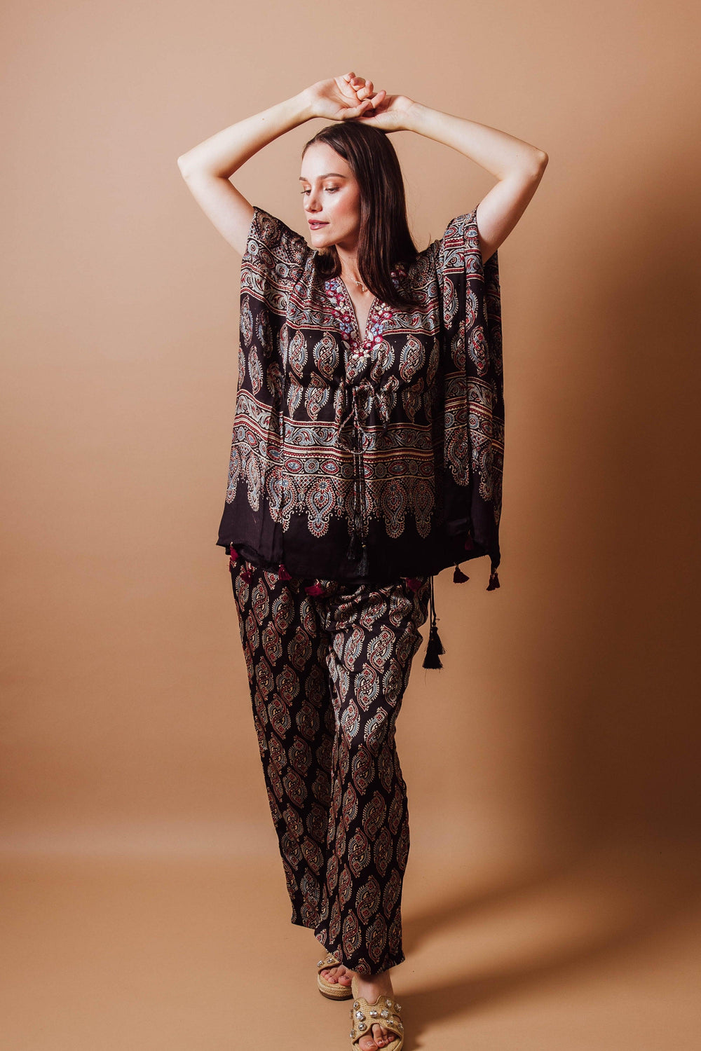 Brown Co - Ord Set with Ajrakh Print Coordinate set RAAS