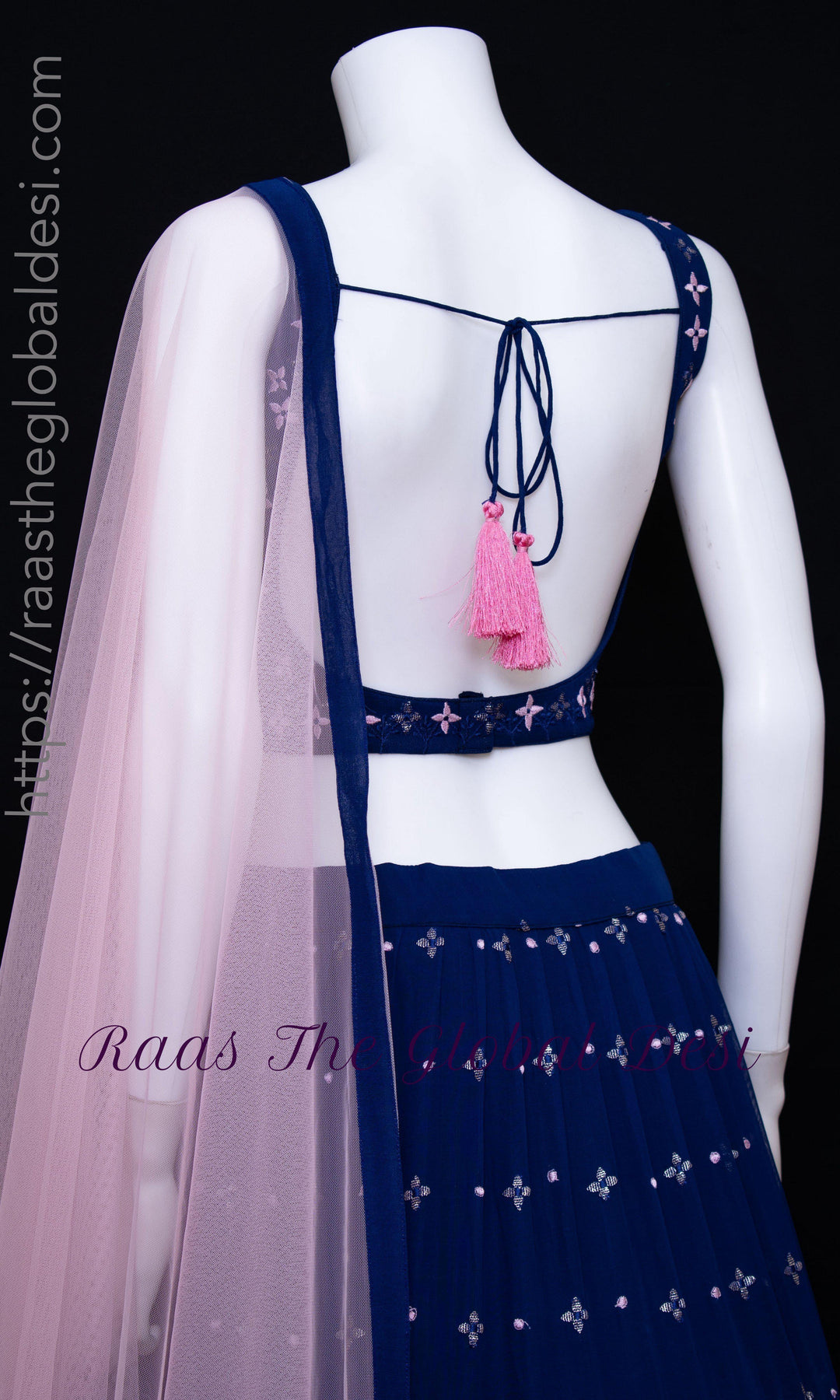 CC3200 Blue lehenga choli with sequins and resham embroidery-[blue_lehengas]-[Blue_lehenga_choli]-[blue_dresses]