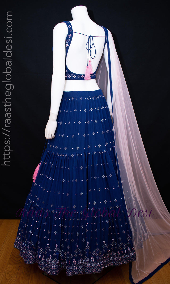 CC3200 Blue lehenga choli with sequins and resham embroidery-[blue_lehengas]-[Blue_lehenga_choli]-[blue_dresses]