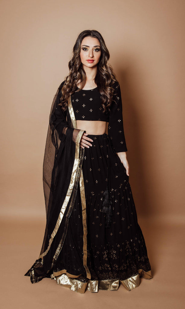 Designer Beautiful Black Heavy Printed Lehenga Choli For Bride –  TheDesignerSaree