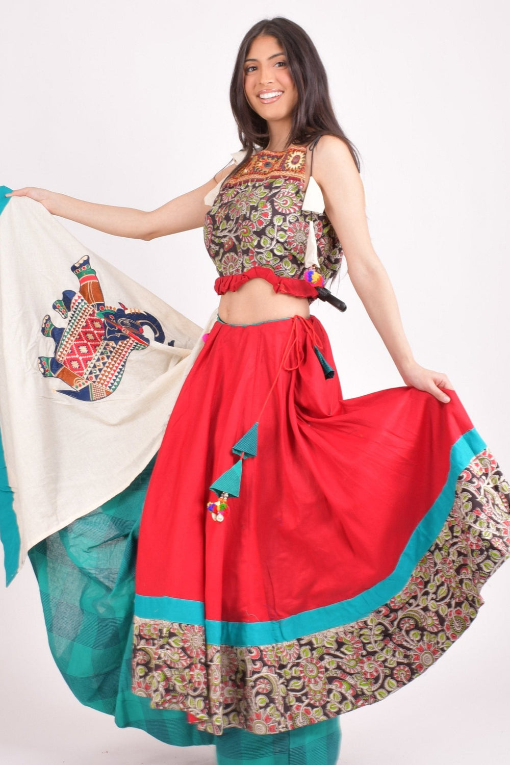 Multi color cotton chaniya choli set - CCL3
