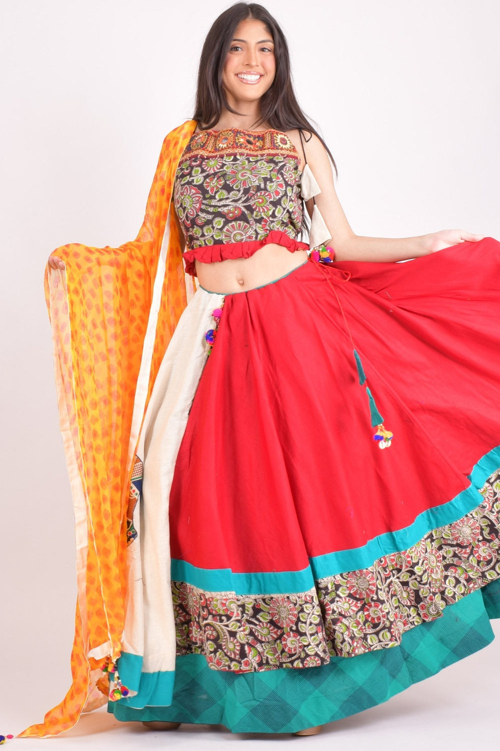 Multi color cotton chaniya choli set - CCL3