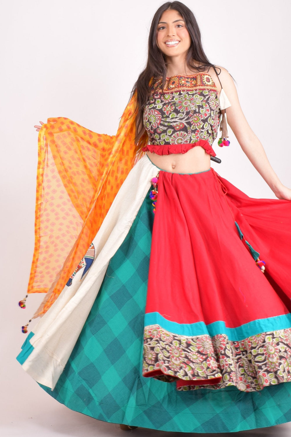 Multi color cotton chaniya choli set - CCL3