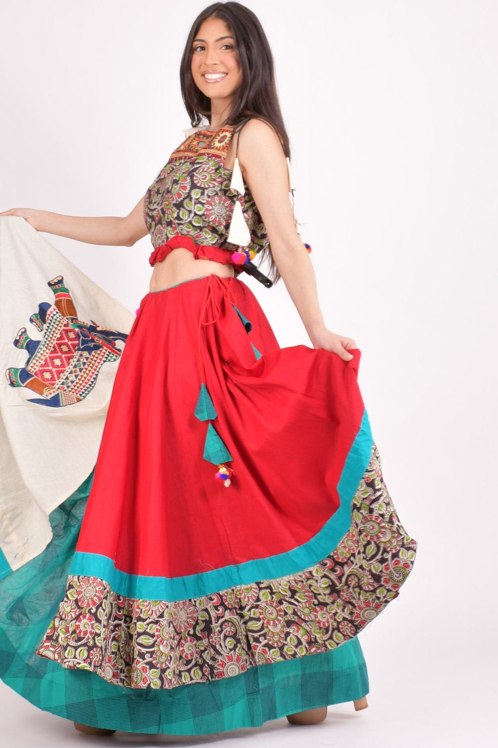 Multi color cotton chaniya choli set - CCL3