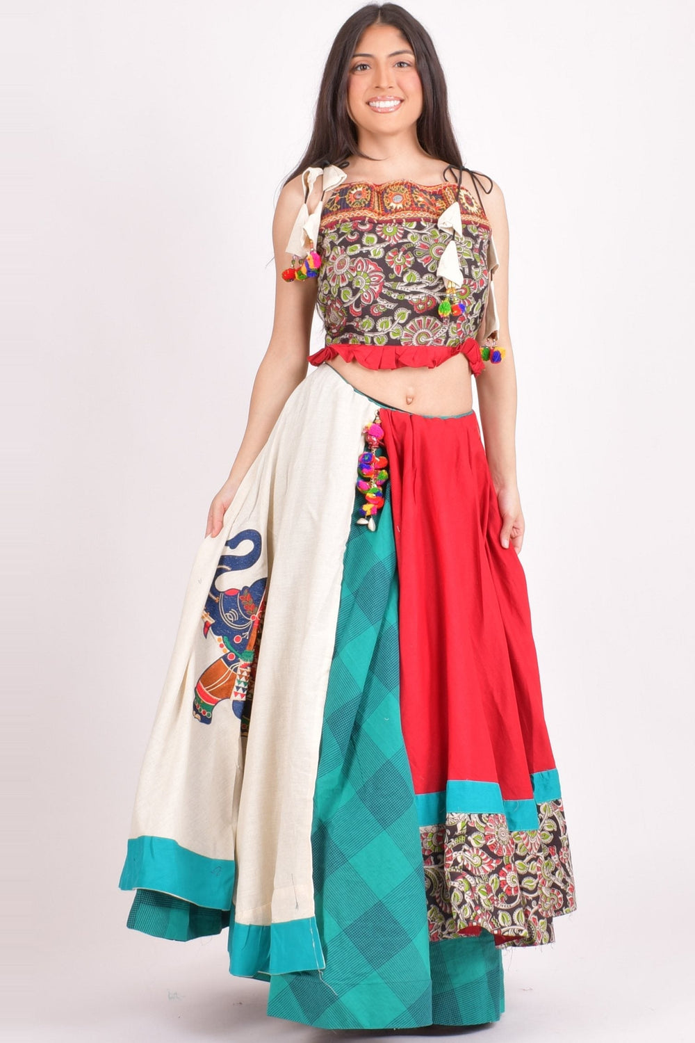 Multi color cotton chaniya choli set - CCL3