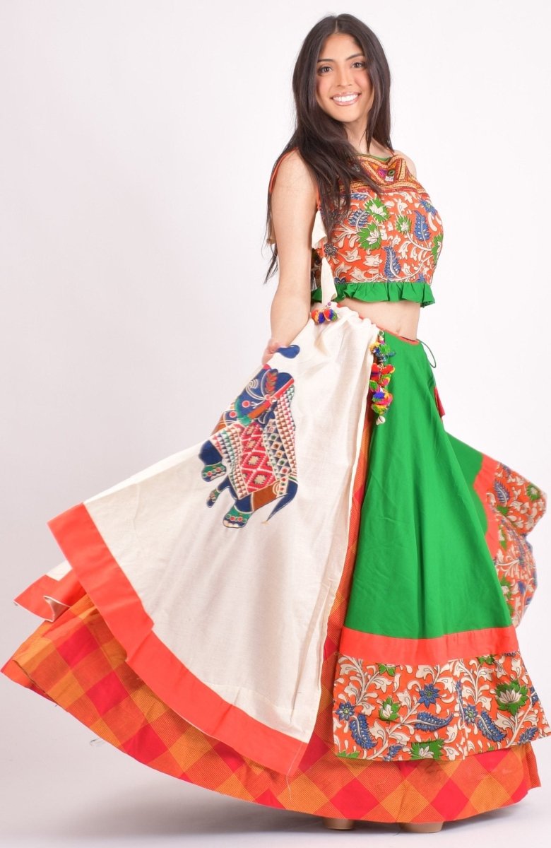 Multi color cotton chaniya choli set - CCL4