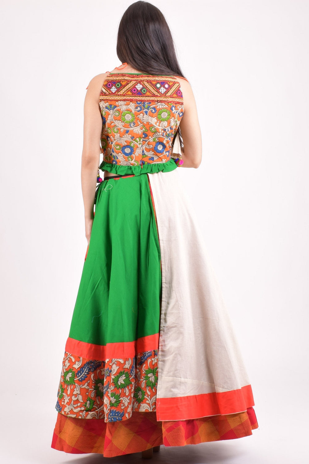 Multi color cotton chaniya choli set