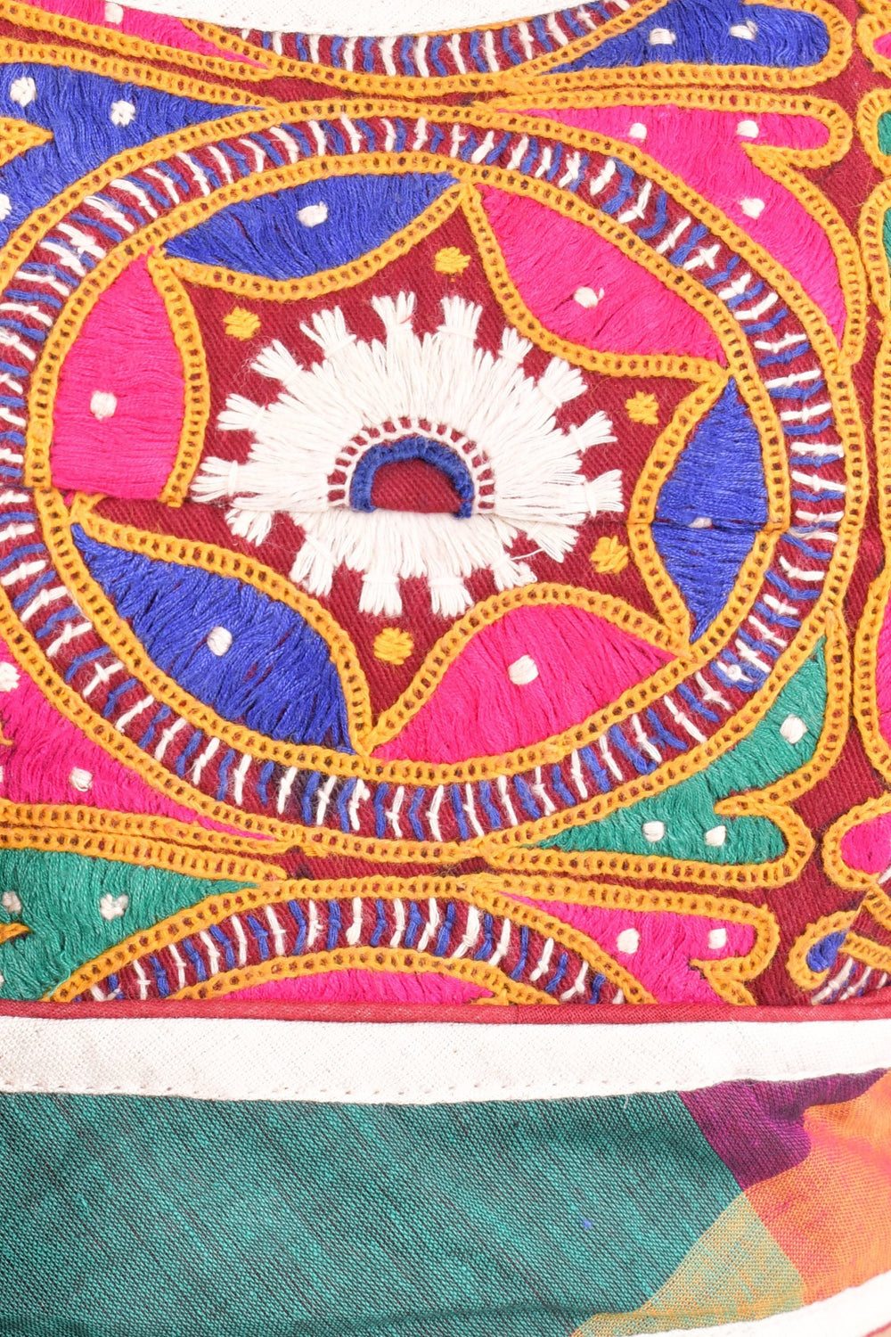 Multi color cotton layered chaniya choli set
