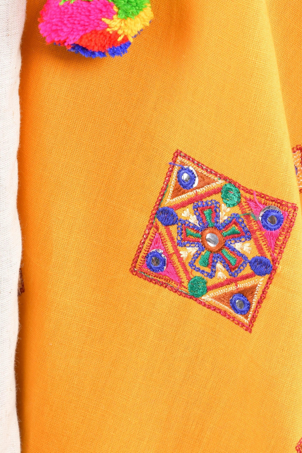 Multi color cotton layered chaniya choli set