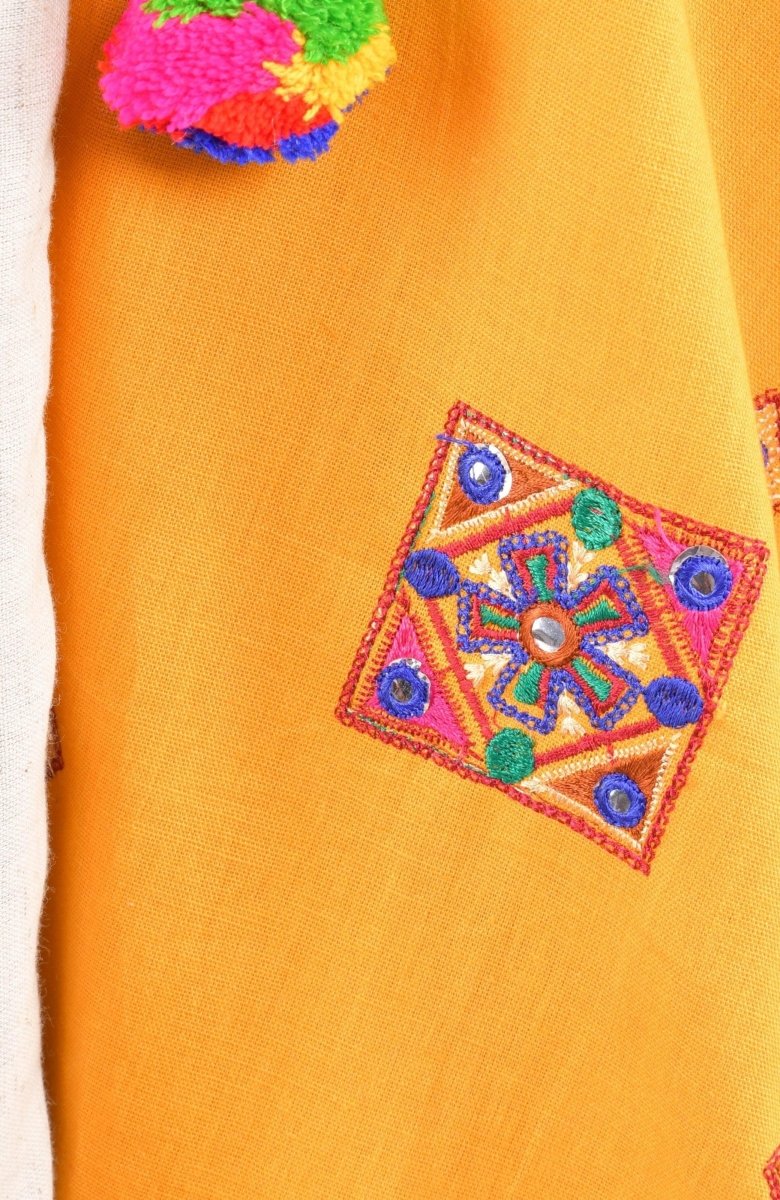 Multi color cotton layered chaniya choli set detail - CCL5