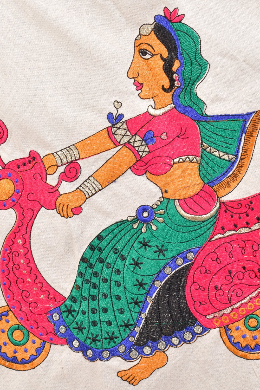 Multi color cotton layered chaniya choli set