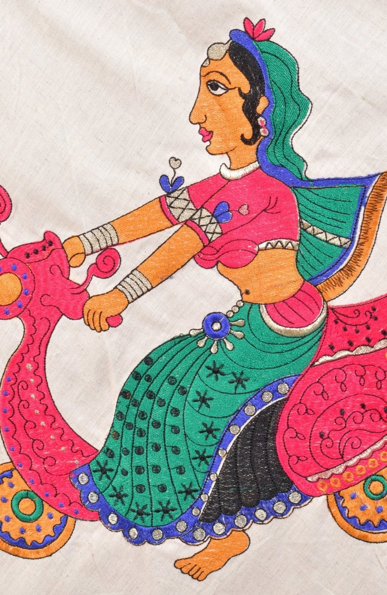 Multi color cotton layered chaniya choli set detail - CCL5