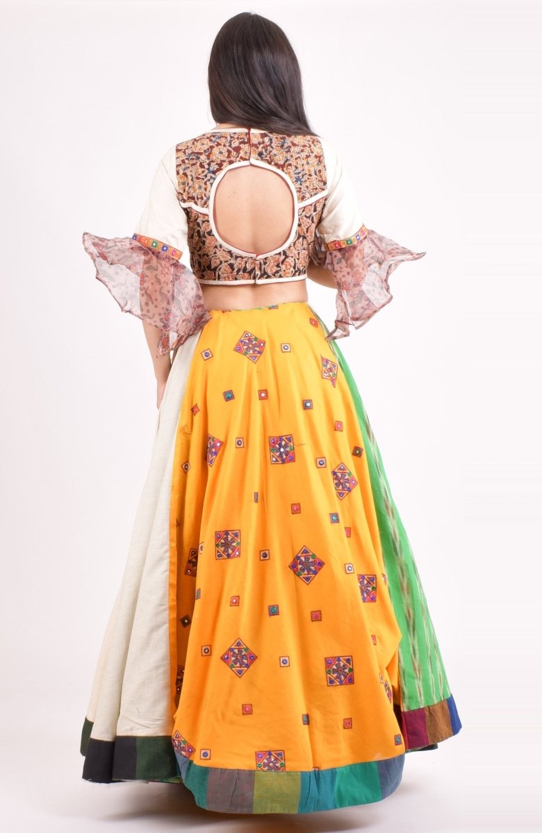 Multi color cotton layered chaniya choli set - CCL5