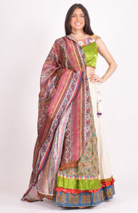 Multi color cotton layered chaniya choli set - CCL6