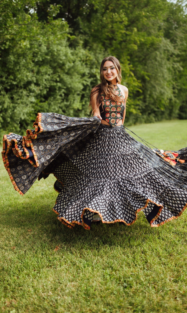 CCR3647 blue full flare chaniya choli-Raas USA