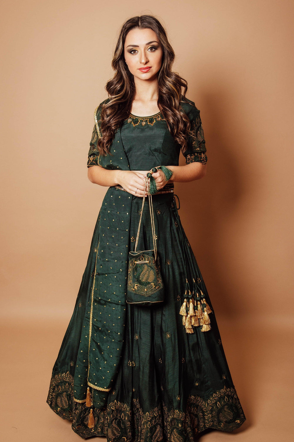 Camila Green & Gold Potli Bag BAGS RAAS