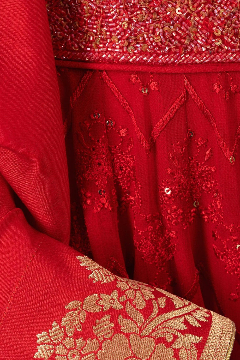 Red Lehenga Choli with Embroidery CHANIYA CHOLI RAAS